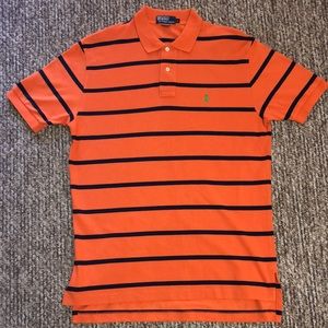 Men’s Polo By Ralph Lauren size L Orange blue stri